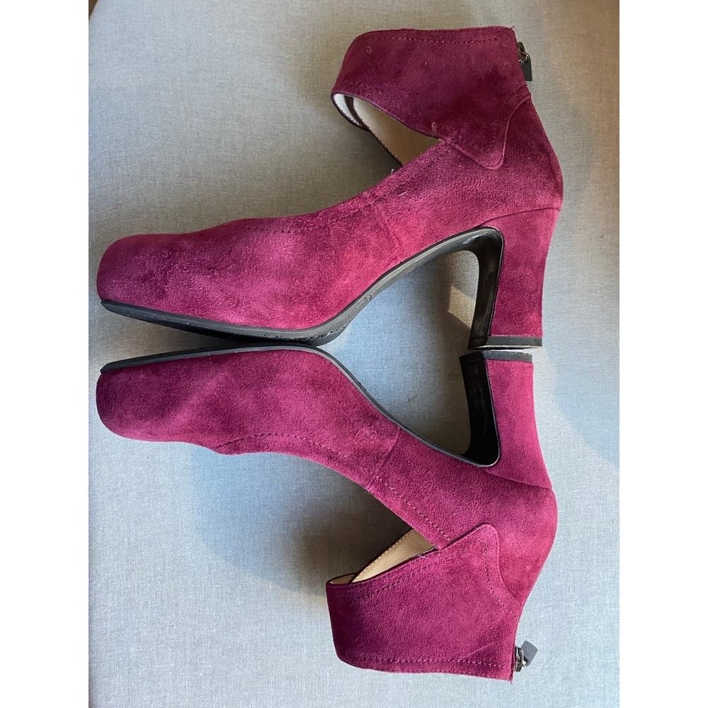Sacha London Shoes 3" Heels Adjustable Strap Red Burgundy New 9 Platform Pump s5 - Picture 3 of 10
